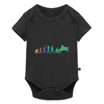 Evolution of man Piano Musician Retro Vintage - Baby Premium Kurzarmbody - Schwarz - Vorne