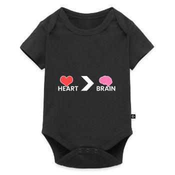 Heart > brain - Baby Premium short-sleeve bodysuit - black - Front