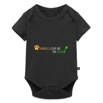 Animals love me - I'm vegan - Baby Premium short-sleeve bodysuit - black - Front