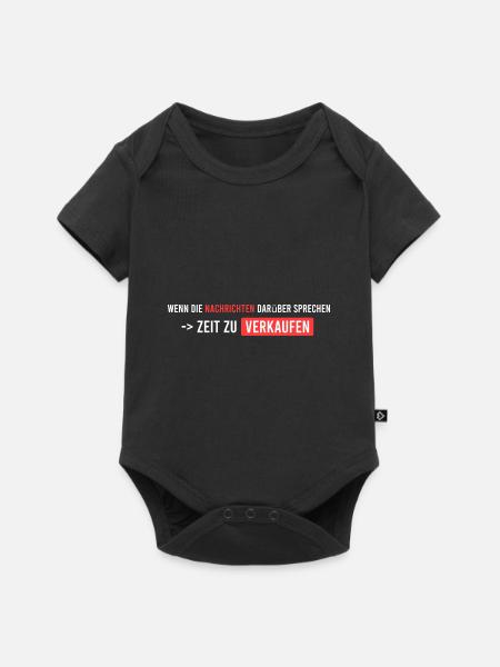 wenn die Nachrichten starten - Baby Premium Kurzarmbody - Schwarz