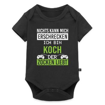 Koch Zocken - Baby Premium Kurzarmbody - Schwarz - Vorne