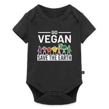 Vegetarian - Baby Premium short-sleeve bodysuit - black - Front