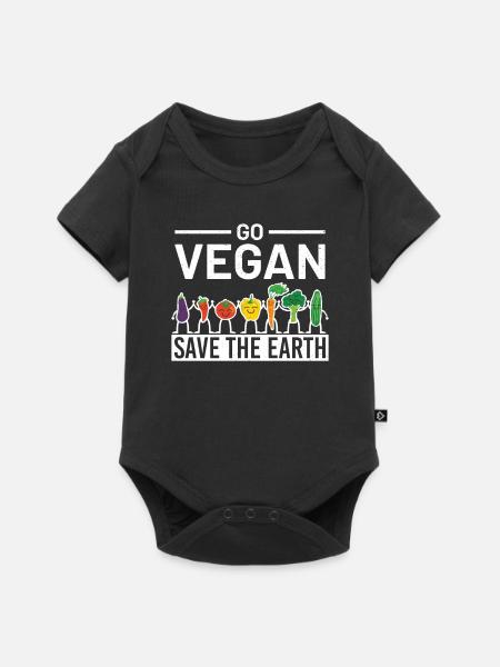 Vegetarisch - Baby Premium Kurzarmbody - Schwarz