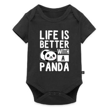 panda - Baby Premium short-sleeve bodysuit - black - Front