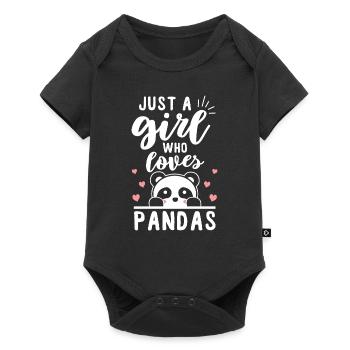 panda - Baby Premium short-sleeve bodysuit - black - Front