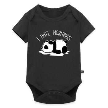 panda Tired / sleepy / lazy - Baby Premium short-sleeve bodysuit - black - Front