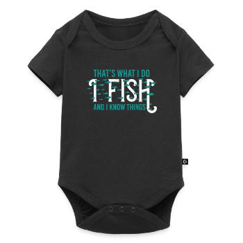 Pêche pêche pêche à la carpe dictons drôle cool - Body à manches courtes Premium Bébé - noir - Devant