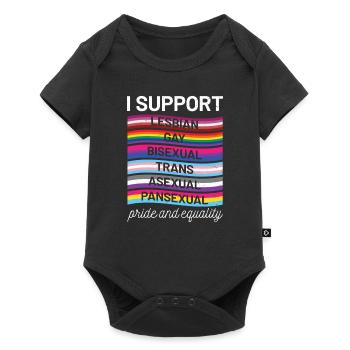 Je soutiens une Panse transsexuelle transsexuelle gay et bisexuelle - Body à manches courtes Premium Bébé - noir - Devant
