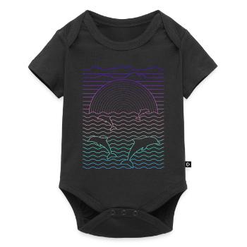Sea & Dolphins (Lines) - Baby Premium short-sleeve bodysuit - black - Front