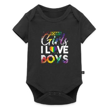 Love is Pride Heart Equality Rainbow Mr. Merch - Baby Premium short-sleeve bodysuit - black - Front