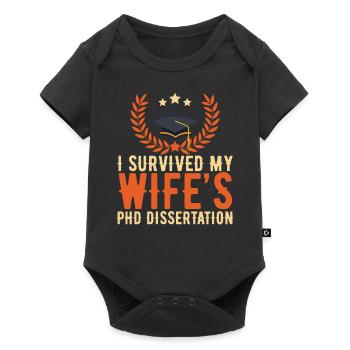 I Survived My Wifes PHD dissertation - graduation - Body à manches courtes Premium Bébé - noir - Devant