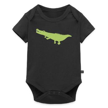 Crocodile animal illustration alligator gift - Baby Premium short-sleeve bodysuit - black - Front