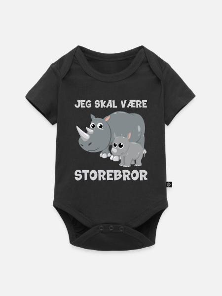 Jeg skal være storebror næsehorn gave fødsel - Premium kortærmet baby-body  - sort
