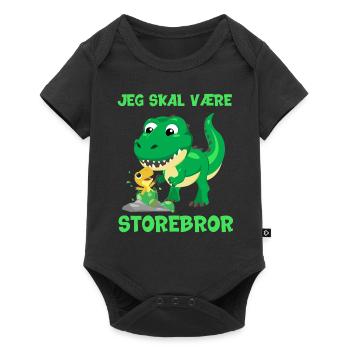 Jeg skal være storebror dinosaur gave dino - Premium kortærmet baby-body  - sort - Foran