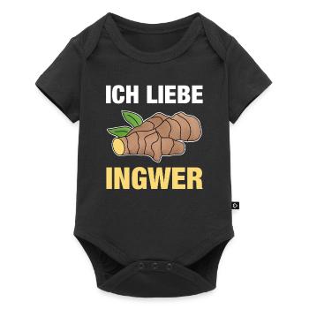 Ich liebe Ingwer Ginger Geschenk - Baby Premium Kurzarmbody - Schwarz - Vorne