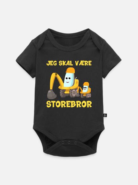 Jeg skal være storebror gave gravko muddermaskine - Premium kortærmet baby-body - sort