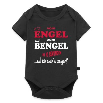 Engel Bengel Teufel Baby Kinder - Baby Premium Kurzarmbody - Schwarz - Vorne