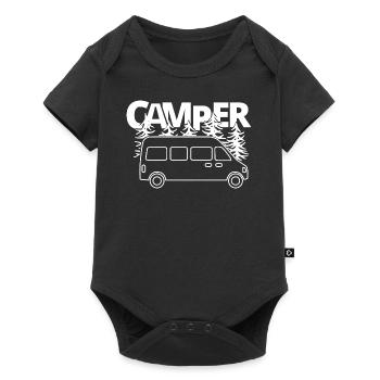 Wohnmobil Wohnwagen Camper Spruch Campervan Bus - Baby Premium Kurzarmbody - Schwarz - Vorne