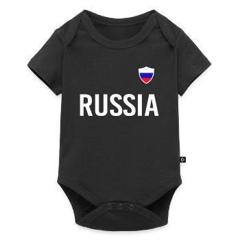 Drapeau de football Russie Soccer Russia - Body à manches courtes Premium Bébé - noir - Devant
