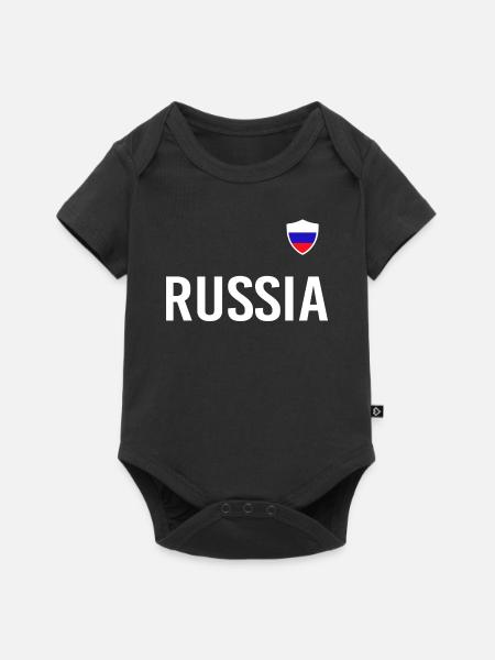 Drapeau de football Russie Soccer Russia - Body à manches courtes Premium Bébé - noir