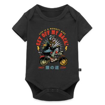 Life is a Monkey Bike - Baby Premium short-sleeve bodysuit - black - Front
