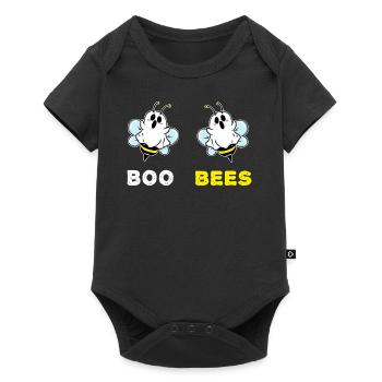 Boo Bees Halloween 2021 Hexenhut gruselig - Baby Premium Kurzarmbody - Schwarz - Vorne
