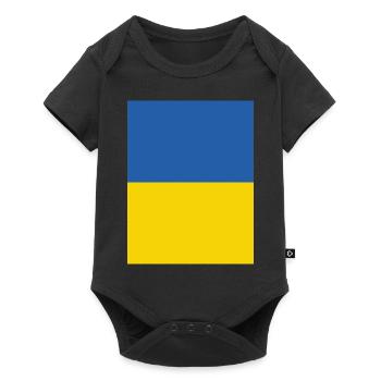 Solidarität mit der Ukraine - Baby Premium Kurzarmbody - Schwarz - Vorne