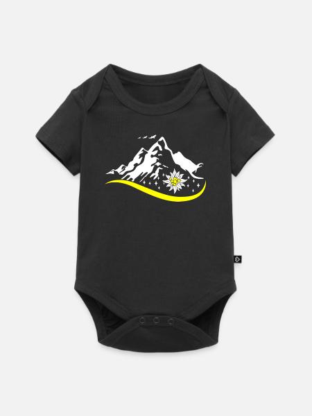 Alpen Edelweiß Edelweiss Tracht für Dirndl - Baby Premium Kurzarmbody - Schwarz