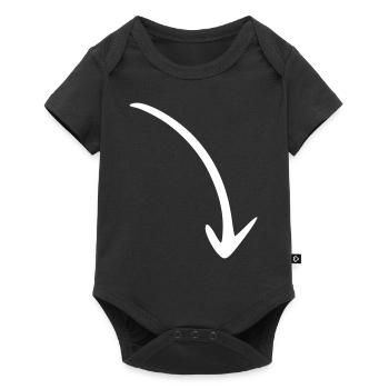 Pfeil Zeichnung Skizze weiß - Baby Premium Kurzarmbody - Schwarz - Vorne