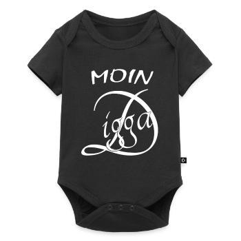 Moin Digga - Baby Premium Kurzarmbody - Schwarz - Vorne