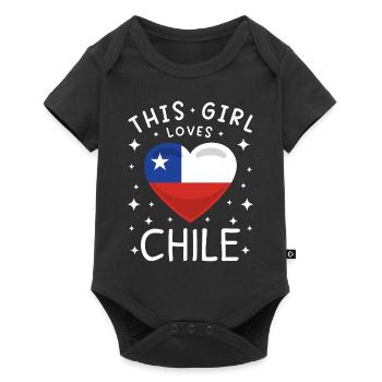 Chili Drapeau Amérique du Sud Drapeau chilien Vintage - Body à manches courtes Premium Bébé - noir - Devant