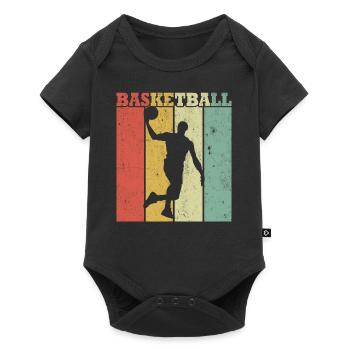 Joueur de basketball rétro - Body à manches courtes Premium Bébé - noir - Devant