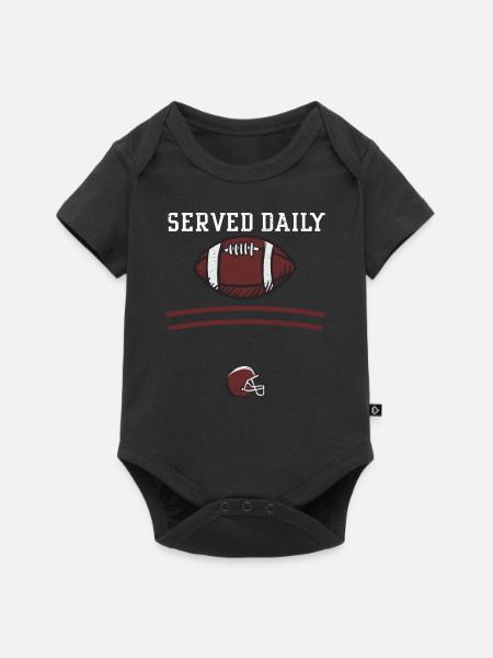 Served Daily - Football - Baby Premium Kurzarmbody - Schwarz