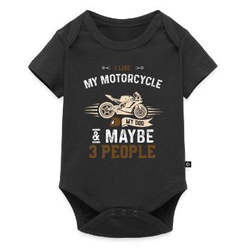 I Like My Motorcycle My Dog & Ma... - Baby Premium Kurzarmbody - Schwarz - Vorne