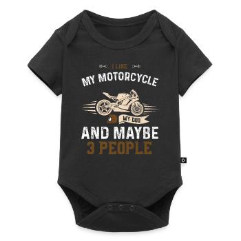 I Like My Motorcycle My Dog And... - Baby Premium Kurzarmbody - Schwarz - Vorne