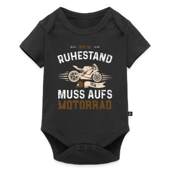 bin im Ruhestand ich muss aufs M... - Baby Premium Kurzarmbody - Schwarz - Vorne