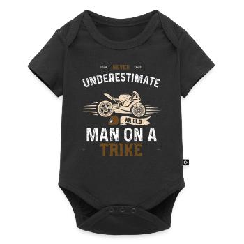 Never Underestimate An Old Man O... - Baby Premium Kurzarmbody - Schwarz - Vorne