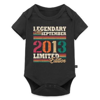 Vintage 2013 Septembre Cadeau Anniversaire Rétro - Body à manches courtes Premium Bébé - noir - Devant