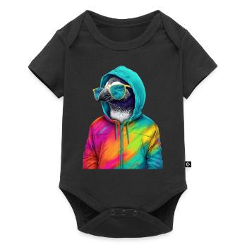Pingouin avec lunettes de soleil Colorful Cool Penguins Bird - Body à manches courtes Premium Bébé - noir - Devant