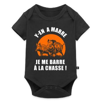je me barre à la chasse drôle marrant chasseur - Body à manches courtes Premium Bébé - noir - Devant
