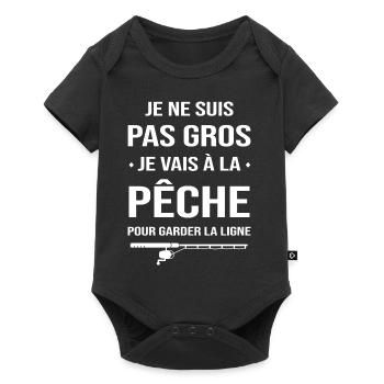 Pêche pêcheur je vais à la pêche garder la ligne - Body à manches courtes Premium Bébé - noir - Devant