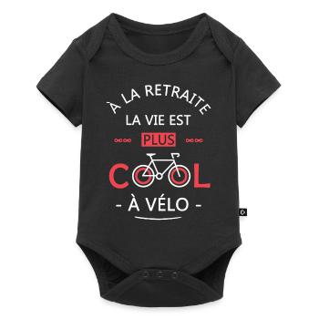 retraite la vie est plus cool à vélo cadeau Vélo - Body à manches courtes Premium Bébé - noir - Devant
