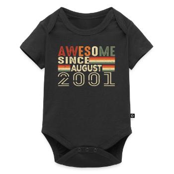 August 2001 Vintage Geburtstagsgeschenk 23 Jahre - Baby Premium Kurzarmbody - Schwarz - Vorne