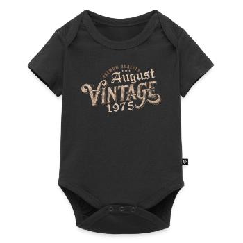 Geschenk August 1975 Geburtstag August 1975 August - Baby Premium Kurzarmbody - Schwarz - Vorne