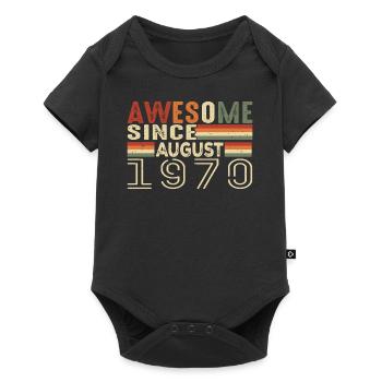 August 1970's Vintage Birthday Gift 54 Years - Baby Premium short-sleeve bodysuit - black - Front