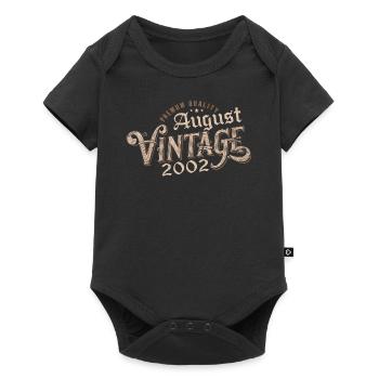 Geschenk August 2002 Geburtstag August 2002 August - Baby Premium Kurzarmbody - Schwarz - Vorne