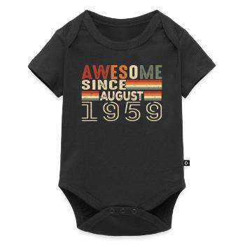 August 1959 Vintage Birthday Gift 65 Years - Baby Premium short-sleeve bodysuit - black - Front
