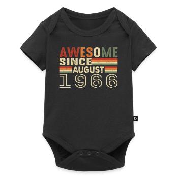 August 1966 Vintage Birthday Gift 58 Year Old - Baby Premium short-sleeve bodysuit - black - Front