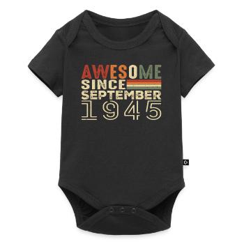 Septembre 1945, cadeau d'anniversaire Septembre 1945 - Body à manches courtes Premium Bébé - noir - Devant
