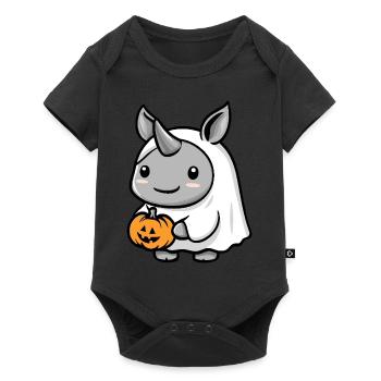 Rhino Halloween bande dessinée fantôme - Body à manches courtes Premium Bébé - noir - Devant